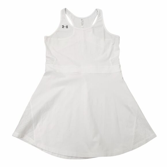 Under Armour Center Court Mini Dress Womens Large White Fitted HeatGear Athletic - Picture 1 of 12